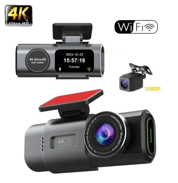 كاميرا داش أمامية وخلفية 4K+1080P HD للسيارات