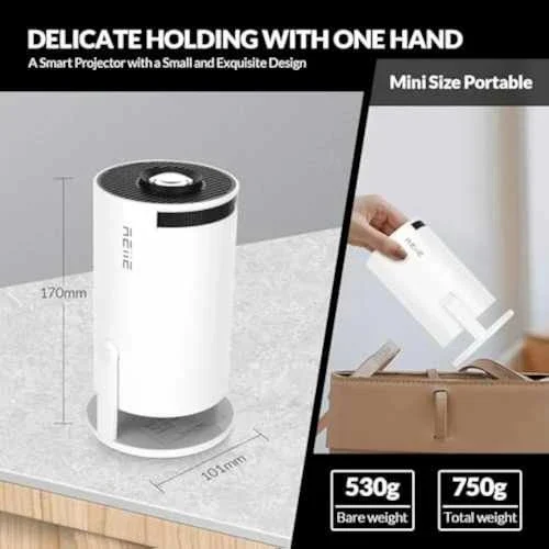 بروجكتر HY300 محمول بنظام أندرويد 11 بجودة 4K ووحدة معالجة مركزية : H713