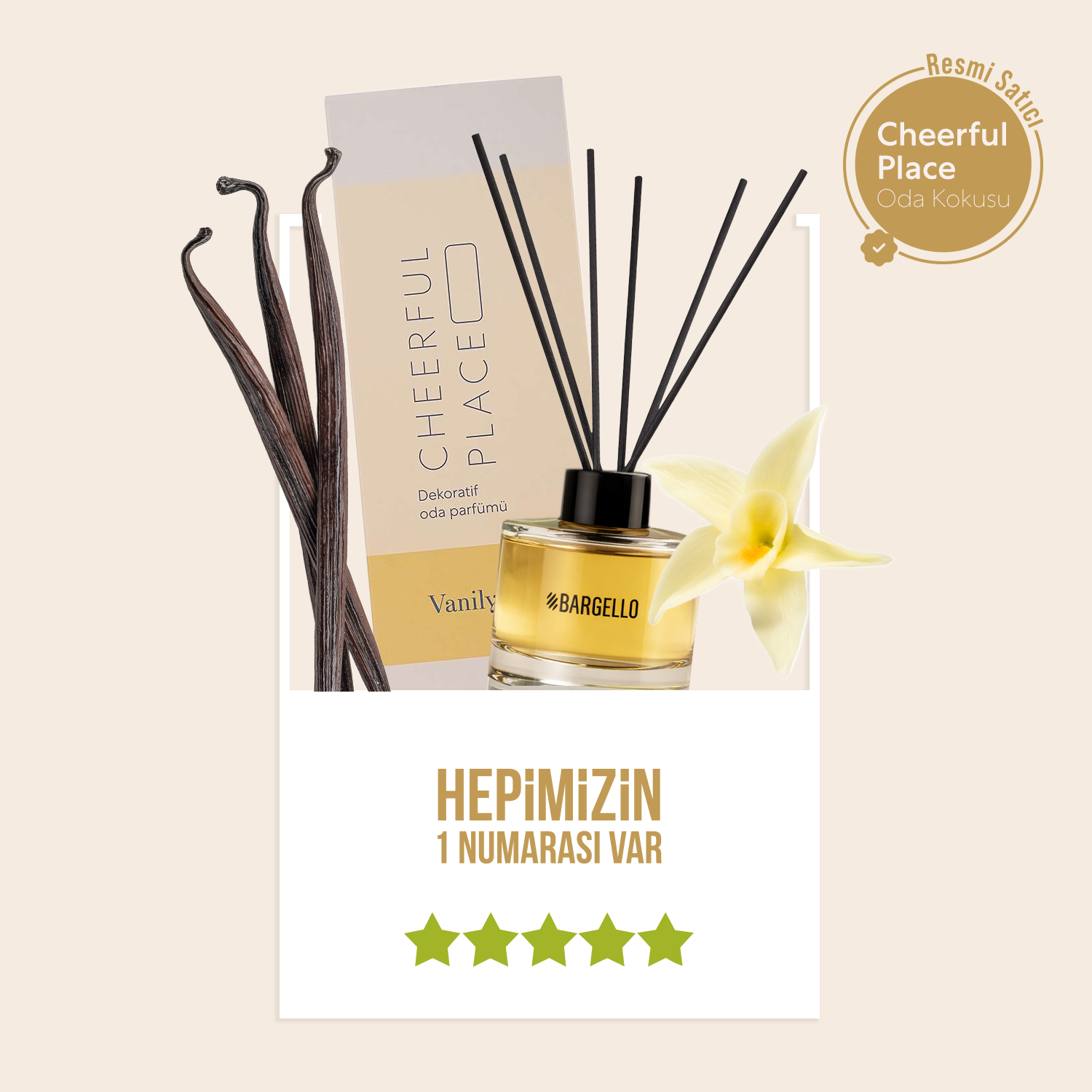 أعواد عطرية بارجيلو Cheerful Place — فانيليا Vanilla — 120 مل