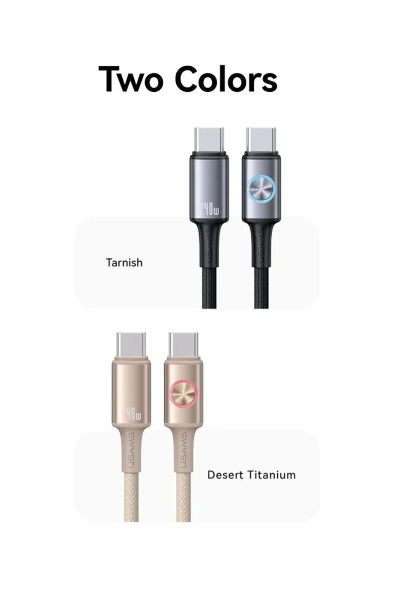 كابل USAMS Type-C للشحن ونقل البيانات بقدرة 240W – أسود
